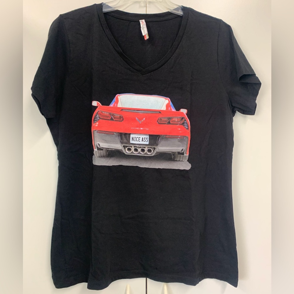 Red Corvette Nice Ass Black Tee - sz 3X